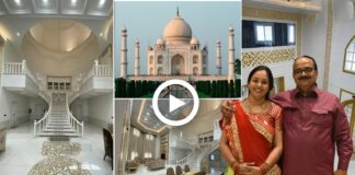 Madhya Pradesh Man gifts His Wife A Taj Mahal like Home with 4 Bedrooms