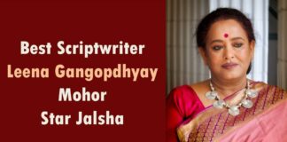 Leena Gangopadhyay wins The Best Dialogue Writer for Khorkuto at Indian Telly Awards Bangla