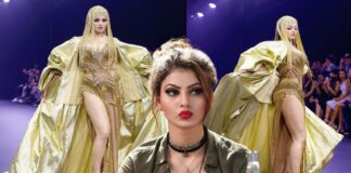 Urvashi Rautela Wears Rs 40 Crore Gold Gown at Arab Fashion Week