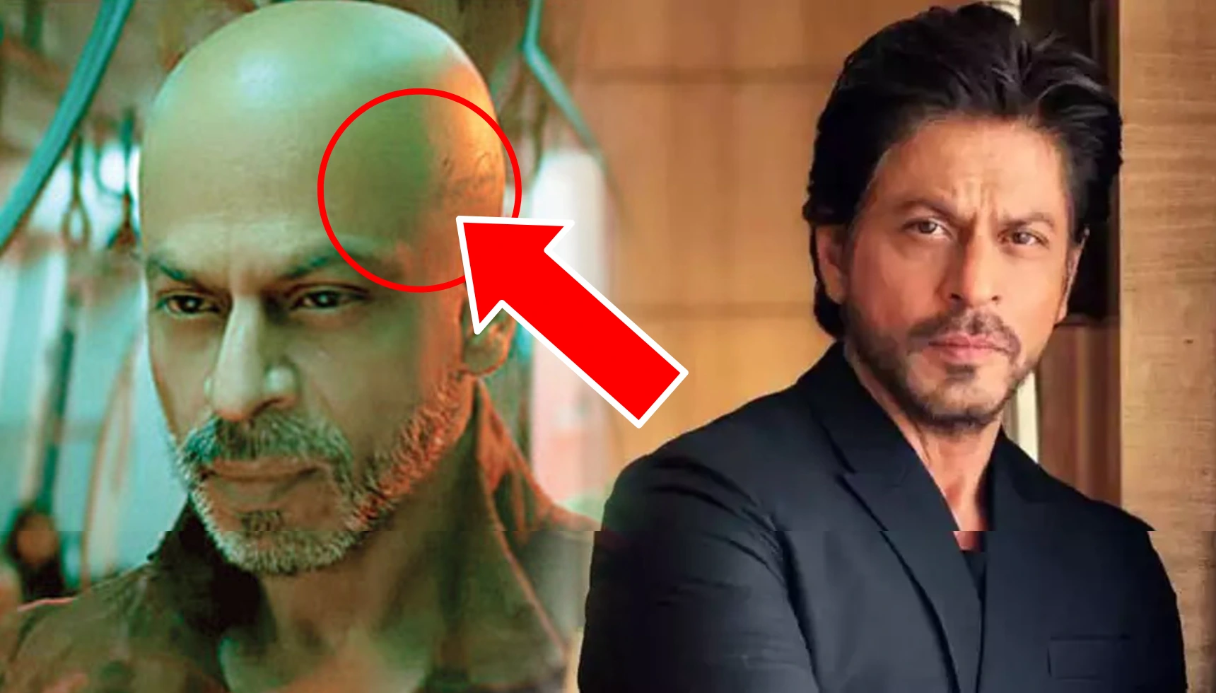 जवन क परवय म दख शहरख क सर पर टट कय लख ह समझ आप  Shah  Rukh Khan head Tattoo in bald look of Jawan prevue decoded Find out what it